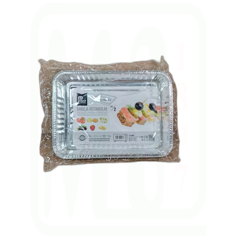 BANDEJA ALUMINIO RECTANGULAR PACK-2