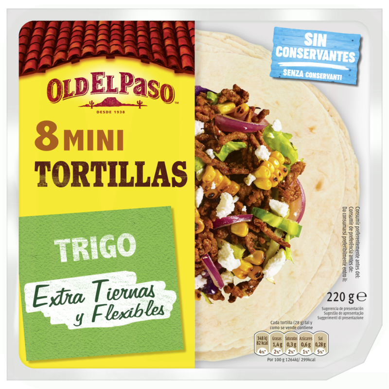 TORTILLA MINI MEXICANA 220 GR 8/U 