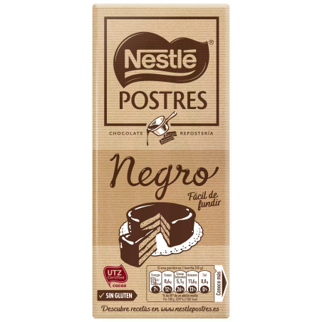 CHOCOLATE NEGRO POSTRES 200 GR