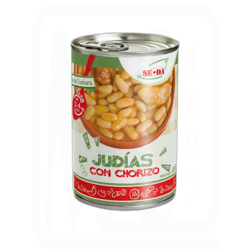 JUDIAS CON CHORIZO L/415GR 