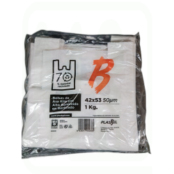 BOLSAS DE ASAS RECICLABLE BLANCA 42 X 53 1KG