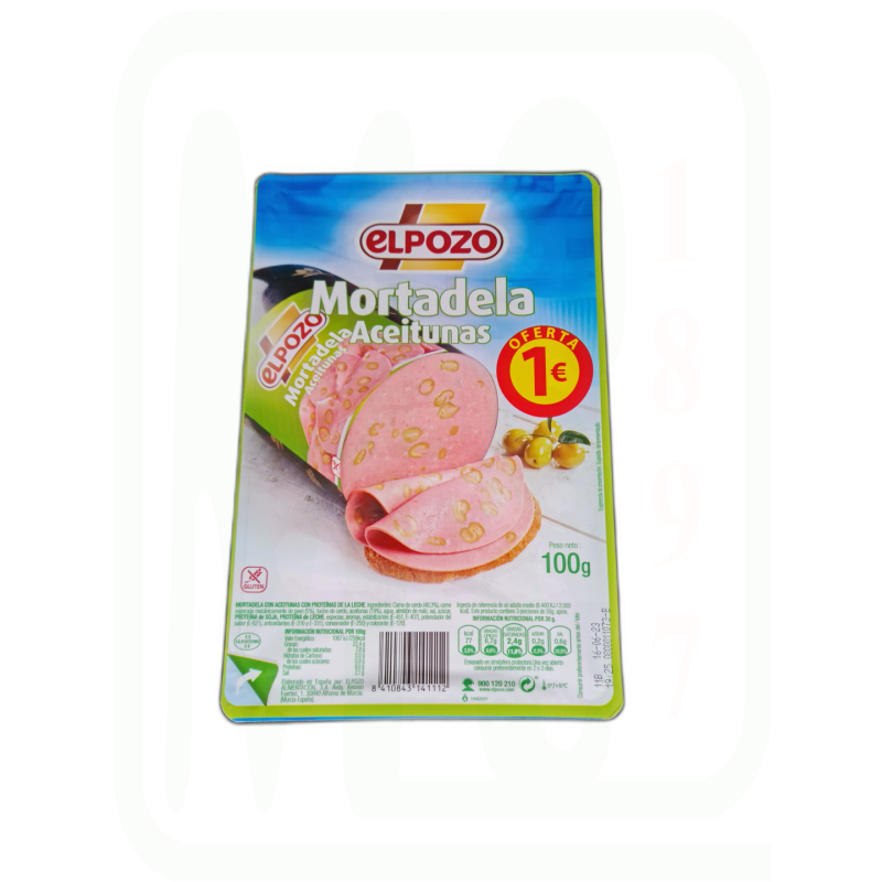 MORTADELA CON ACEITUNAS LONCHAS 100 GR