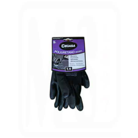 GUANTES BRICOLAJE POLIURETANO NEGRO TALLA 9