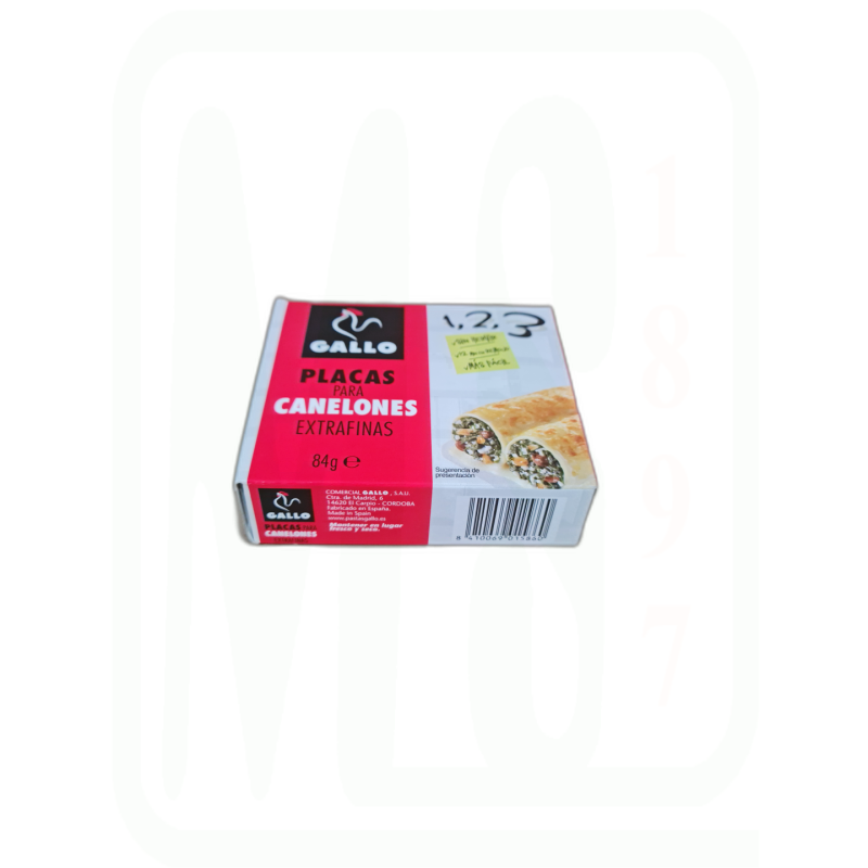 PLACAS CANELONES PRECOCIDOS 84 GRAMOS