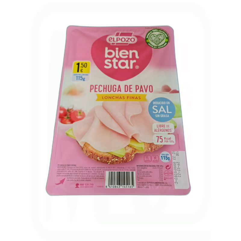 PECHUGA PAVO LONCHAS BAJA SAL 115GR