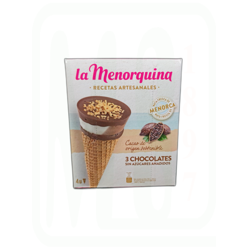 HELADO CONO 3 CHOCOLATES ADICTION S/AZUCAR 5/U