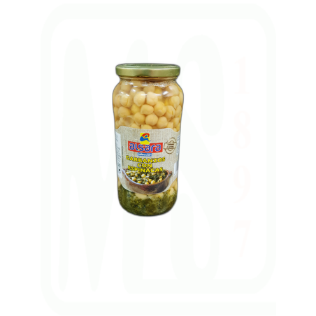 GARBANZOS CON ESPINACAS COCIDOS TARRO 375 GR