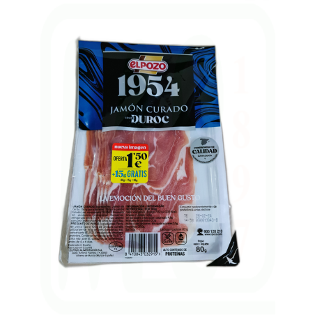 JAMON CURADO 1954 LONCHAS  80 GRAMOS