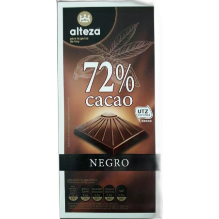 CHOCOLATE NEGRO 72% 125GR