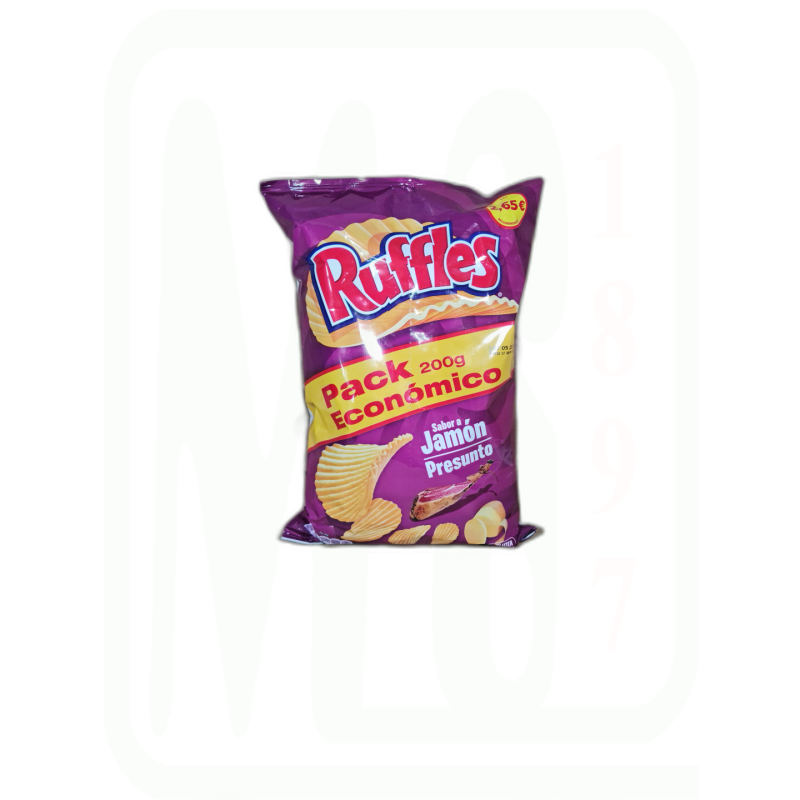 PATATAS RUFFLES JAMON BOLSA 200 GR