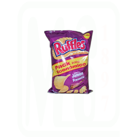 PATATAS RUFFLES JAMON BOLSA 200 GR