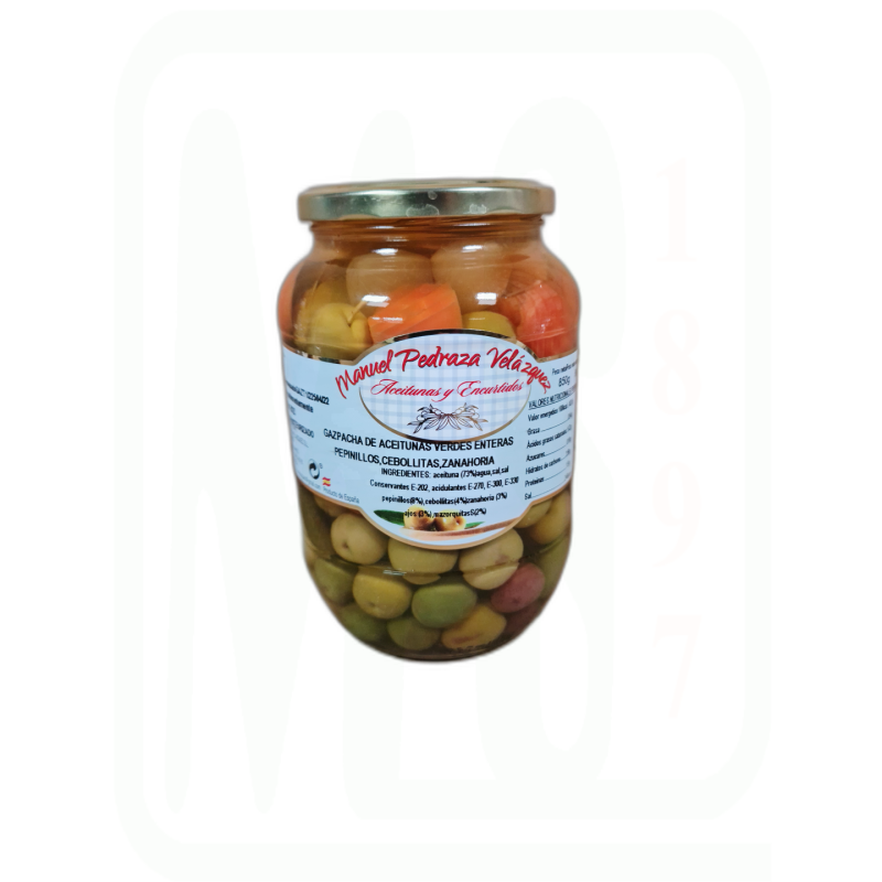 ACEITUNAS GAZPACHA TARRO 500 GR