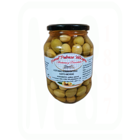 ACEITUNAS SABOR ANCHOA CON HUESO TARRO 500 GR