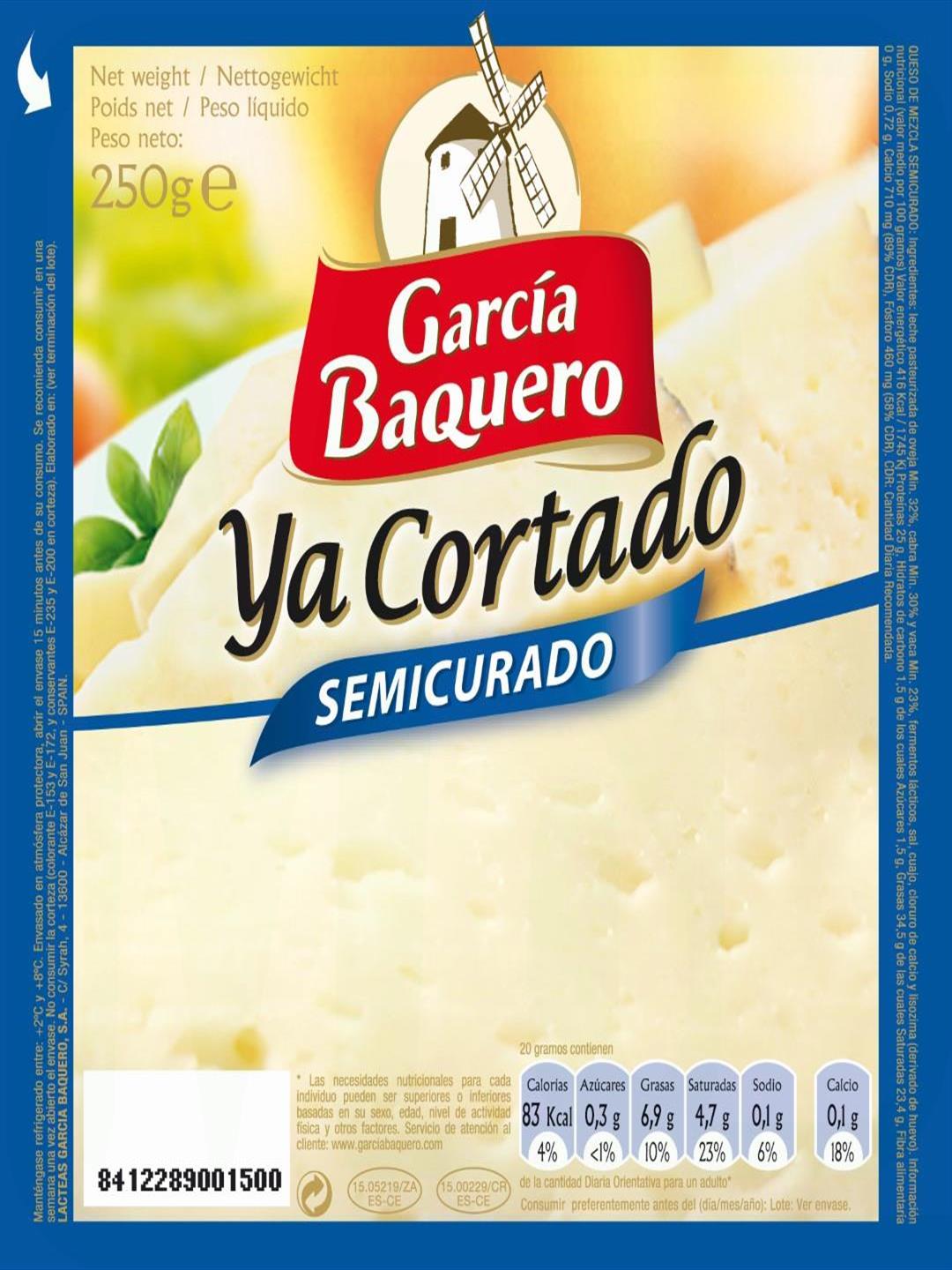 QUESO SEMICURADO CORTADO CUÑA 250 GR 