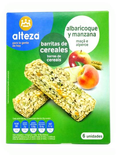 BARRITAS MANZANA/ALBARICOQUE PACK-6 X 25 GR