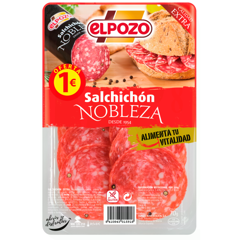 SALCHICHON NOBLEZA LONCHAS 65 GRAMOS 