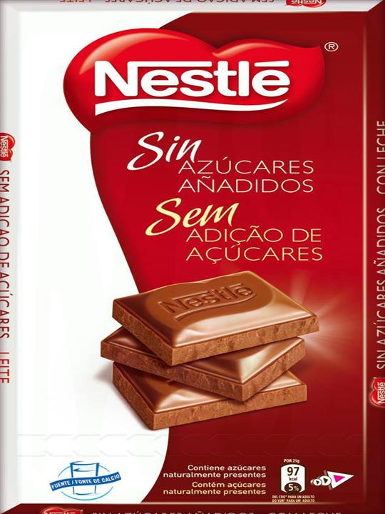 CHOCOLATE SIN AZUCAR LECHE 115 GRAMOS