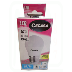 LAMPARA LED 6W E 27 FRIA ESFERICA